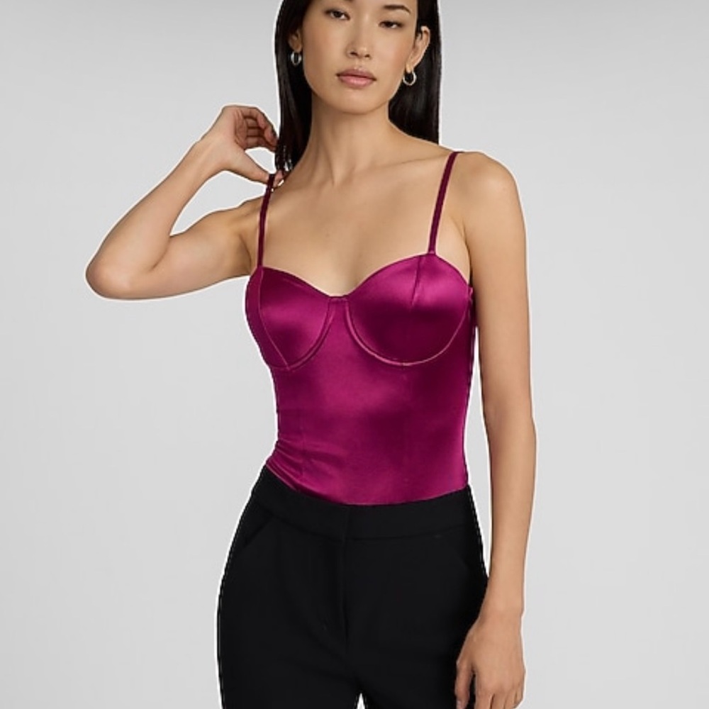 Express Satin Magenta Bustier